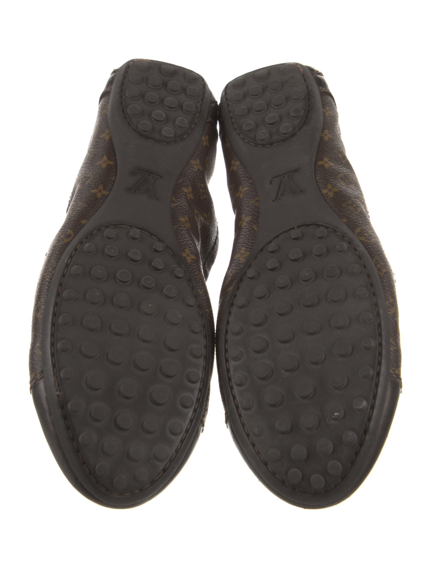 Louis Vuitton LV Monogram Leather Trim Embellishment Ballet Flats